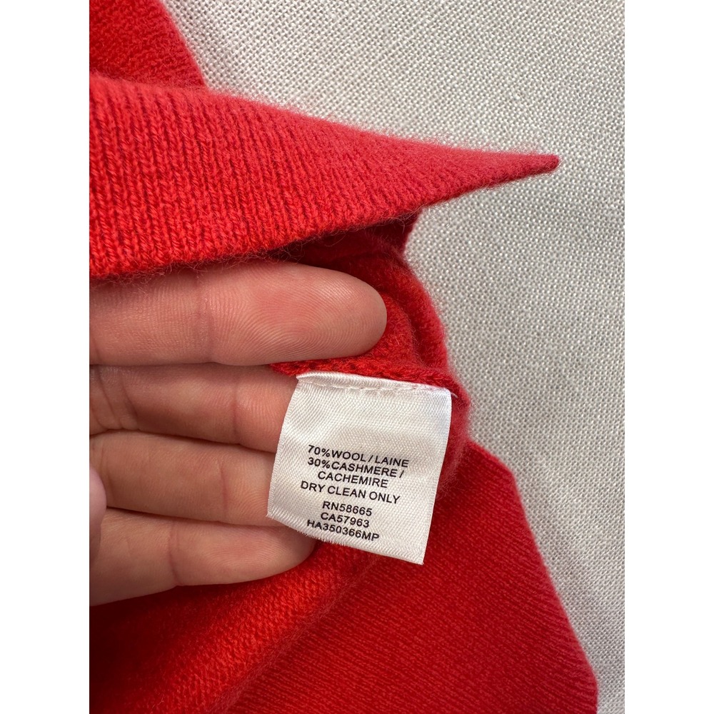 Halogen Womens Red Cashmere Wool Blend Crew Neck High Low Sweater Small - Picture 5 of 8